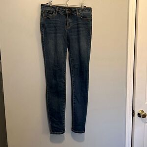 Prana Women's Dark Wash Mid Rise Stretch Organic Cotton Blend Skinny Jeans